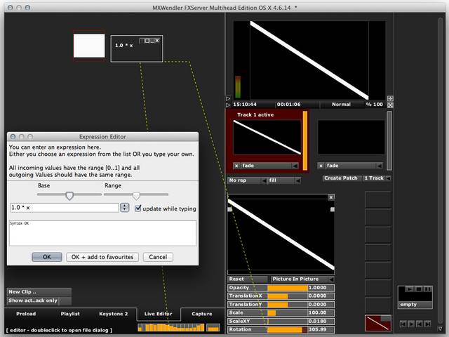 Stage Designer Expression: Verknüpfung von equalizer und clip rotation